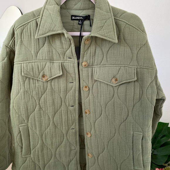 NWT Blank NYC Back To Me Olive Green Quilted Jacket Shacket - Picture 4 of 17